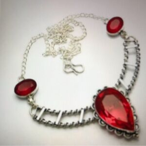 Garnet 925 Sterling Silver Necklace